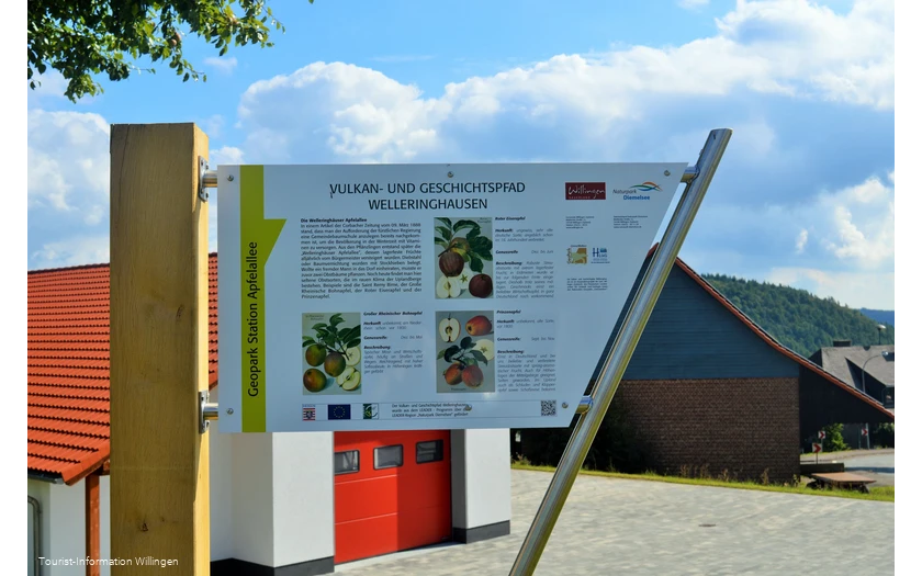 Vulkanpfad Welleringhausen Station Apfelallee