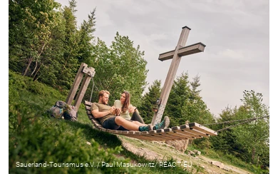 Pausenplatz auf der Hängematte auf dem Langenberg