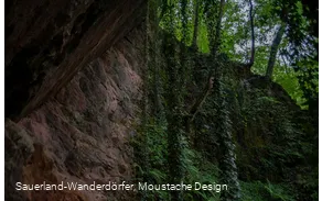 Blick auf die Felswand imSteinbruch Peperburg