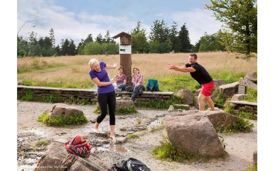 Die Lennequelle am Kahlen Asten lädt zum plantschen ein