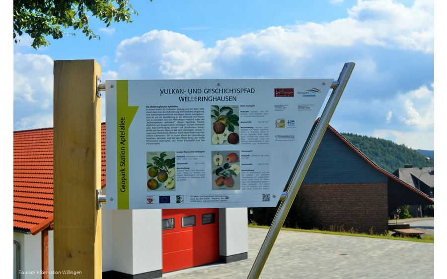 Vulkanpfad Welleringhausen Station Apfelallee