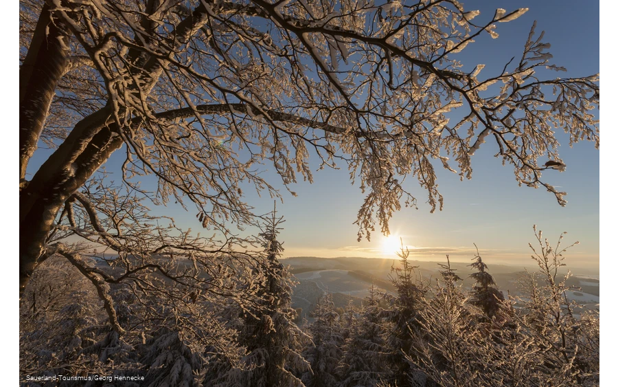 Blick auf die Winterlandschaft im Sauerland