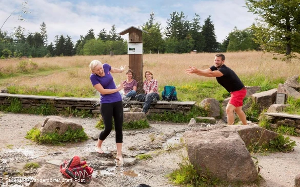 Die Lennequelle am Kahlen Asten lädt zum plantschen ein
