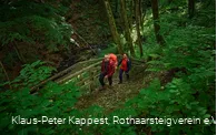 Wandernde im Helletal nahe Winterberg