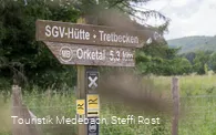 Wegweiser zum Tretbecken in Medebach-Glindfeld