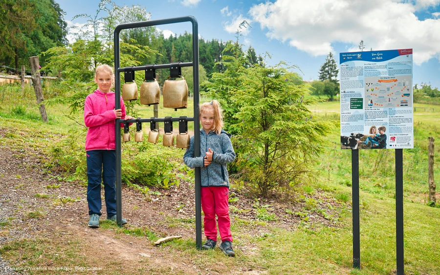 Kuhglockenspiel auf dem Milch-Erlebnispfad Usseln