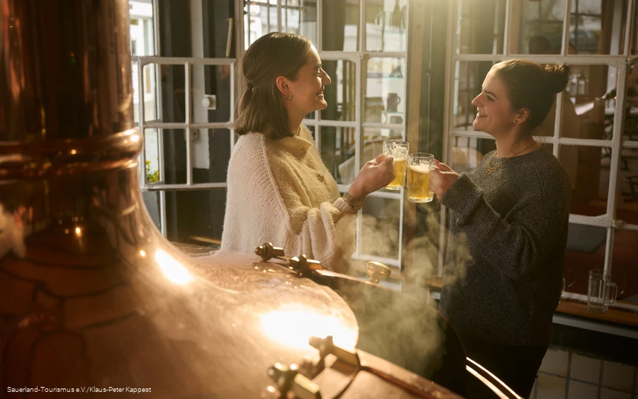 Bierprobe in der Brauerei in Eslohe