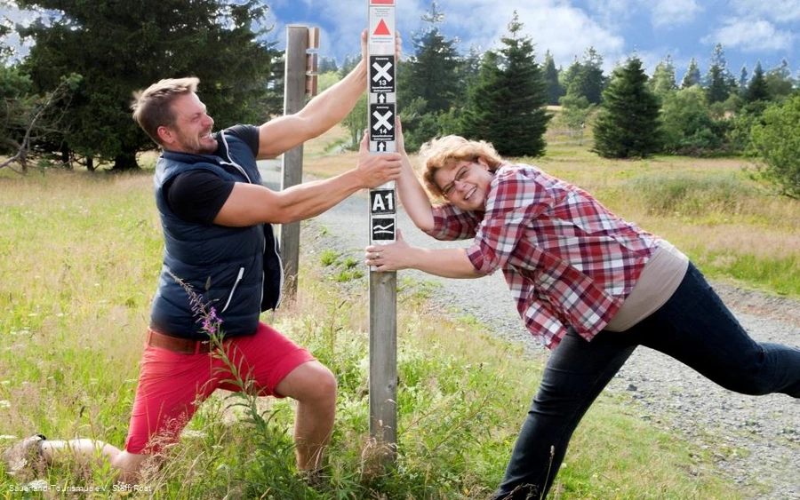 Kampf um den Markierungspfosten am Kahlen Asten