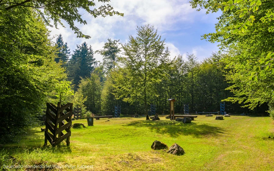Blick auf das Femegericht oberhalb von Züschen