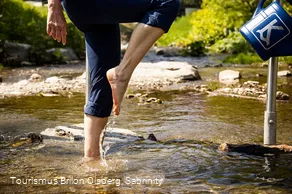 Sprung über das Wasser