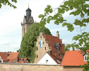 Stadtmauer, Steinhaus und Kilianskirche