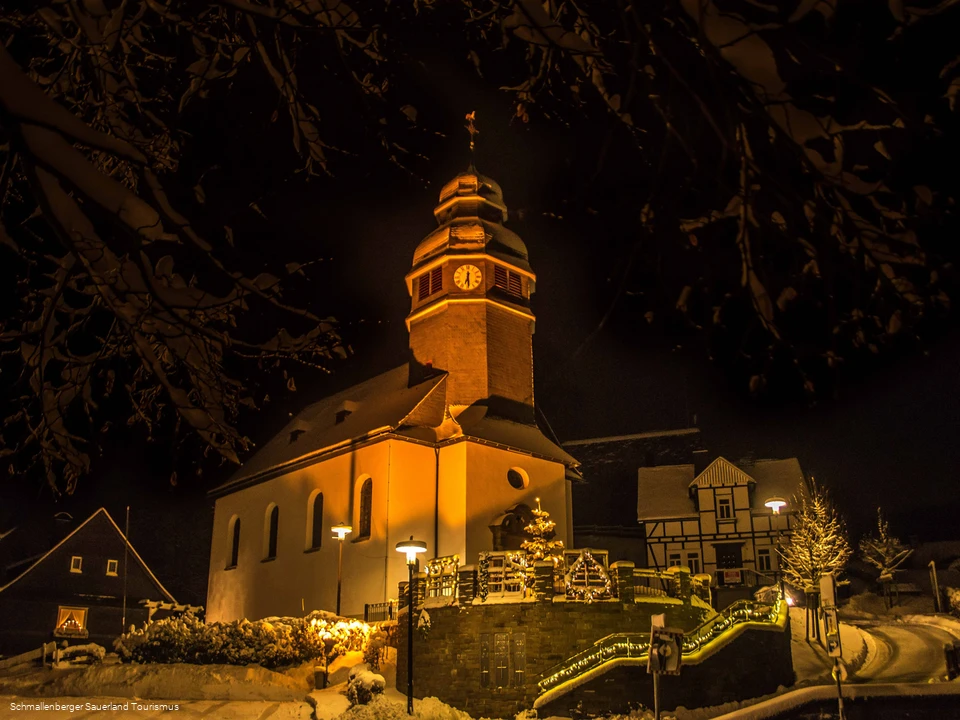 Ortsmitte Nordenau im Winter