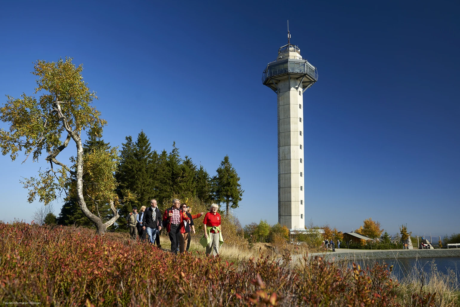 Wandergruppe vor Hochheideturm Wandergruppe vor dem Hochheideturm in Willingen
