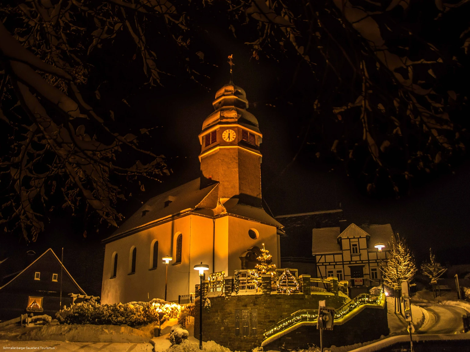 Ortsmitte Nordenau im Winter
