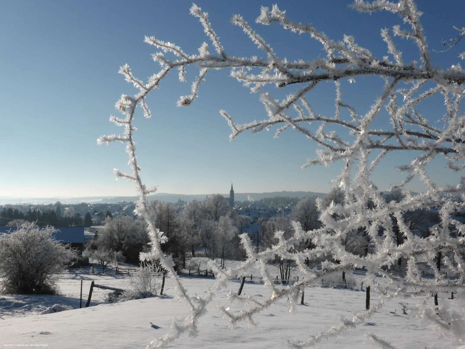 Blick auf Medebach im Winter