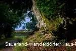 Mystischer Eingangsbereich auf das Gelände der Schwalenburg