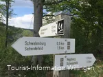 Wanderschilder und Wegweiser an der Schwalenburg