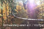 Hängebrücke am Rothaarsteig im Herbst