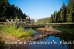 Im Schwarzbachtal steht einer der Ranger auf der Brücke
